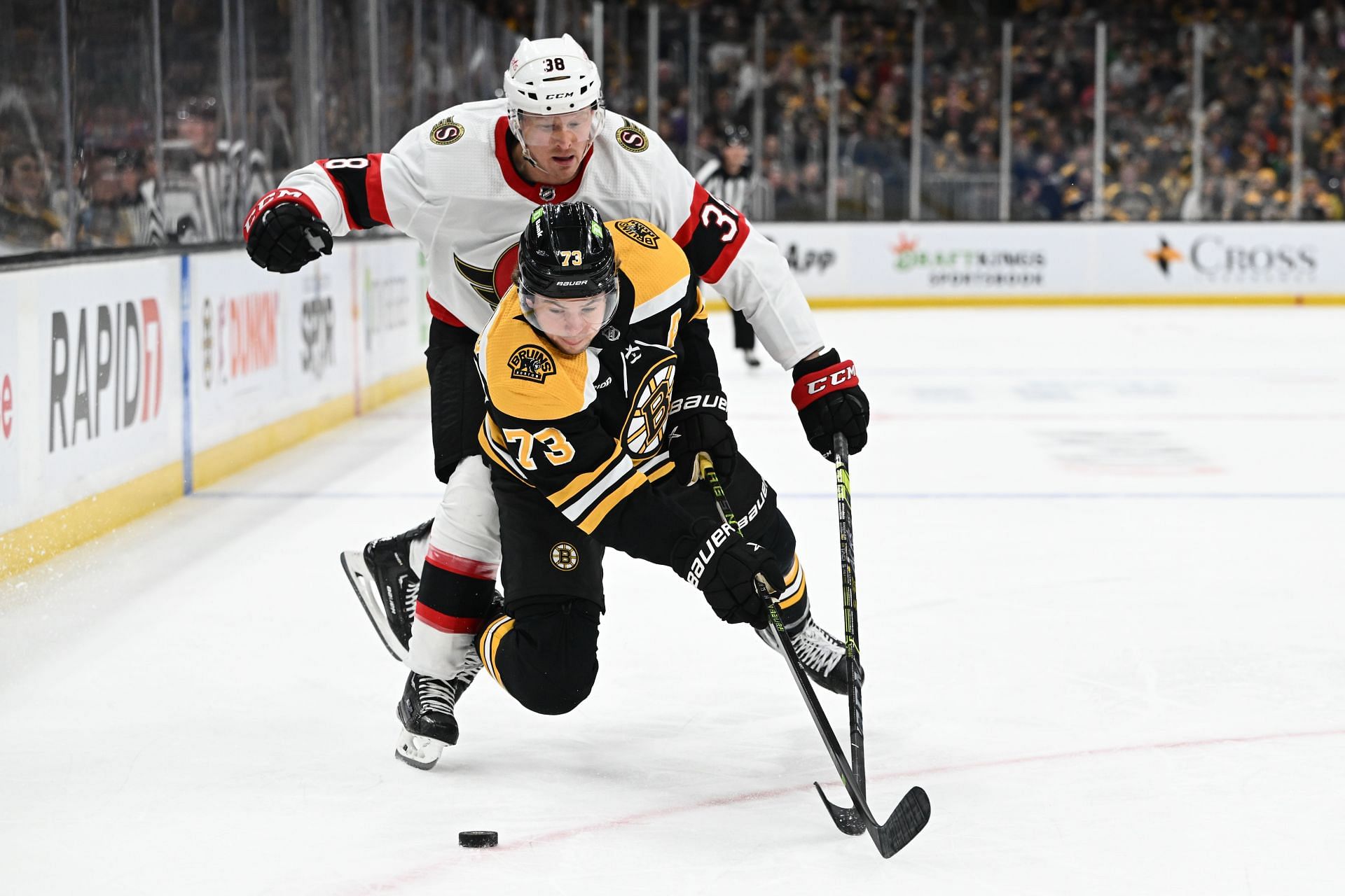 Charlie McAvoy #73 of the Boston Bruins